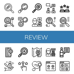 Sticker - review simple icons set