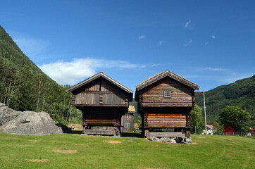 Wall Mural - Vintage historical buildings.Telemark. Norway