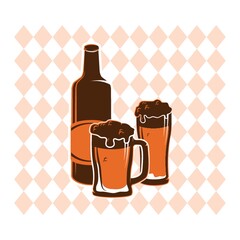 Wall Mural - beer bottle and mug