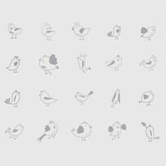 Sticker - collection of birds