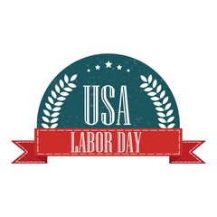 Canvas Print - usa labor day label