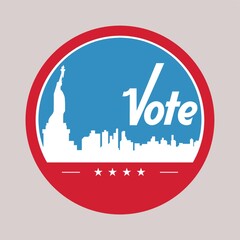 Sticker - usa vote label