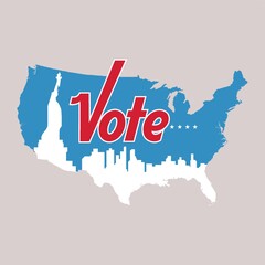 Wall Mural - usa vote label