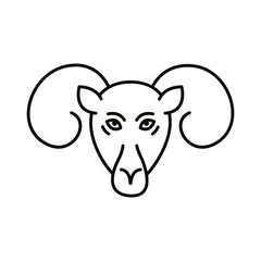 Sticker - aries zodiac sign line style icon