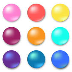Fototapete - Vector image of 3d balls. Spherical colored balls. Stock photo.