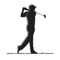 Wall Mural - silhouette of man playing golf