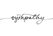 With Sympathy Ink Brush Vector Lettering. Modern Phrase Handwritten Vector Calligraphy. Black Paint Lettering Isolated On White Background. Postcard, Greeting Card, T Shirt Decorative Print.