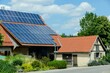 solar panels on roof, in Sweden Scandinavia North Europe