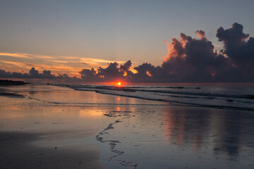 Wall Mural - sunrise reflection water serene