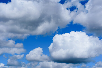 Wall Mural - blue sky with clouds in summer season, nature background