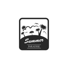 Wall Mural - summer paradise label