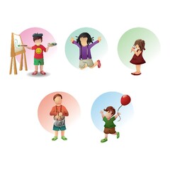 Sticker - collection of children and activities