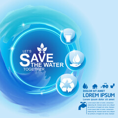 Wall Mural - Save Water Vector Concept Water is Life.