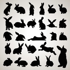 Sticker - rabbit silhouettes