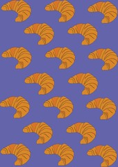 Canvas Print - croissant background