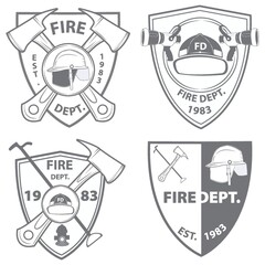 Poster - fire department emblems and badges