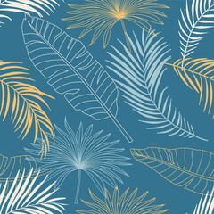 Naklejka na meble Tropical leaves, jungle leaves seamless floral pattern background	