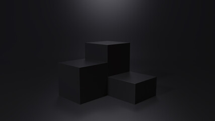 Wall Mural - Empty podium or pedestal display on white background with stand concept. Blank product shelf standing backdrop. 3D rendering