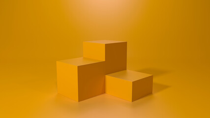 Wall Mural - Empty podium or pedestal display on white background with stand concept. Blank product shelf standing backdrop. 3D rendering