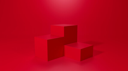 Wall Mural - Empty podium or pedestal display on white background with stand concept. Blank product shelf standing backdrop. 3D rendering