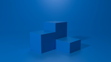 Wall Mural - Empty podium or pedestal display on white background with stand concept. Blank product shelf standing backdrop. 3D rendering