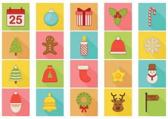 Wall Mural - christmas icons