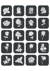 Sticker - set of rose flowers