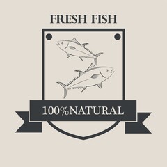 Sticker - hundred percent fresh fish label