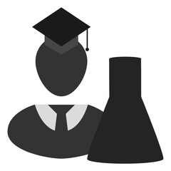 Wall Mural - graduate student with laboratory flask