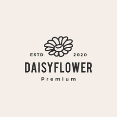 Wall Mural - daisy flower hipster vintage logo vector icon illustration
