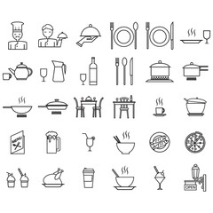 Wall Mural - set of restaurant icons