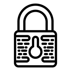 Poster - Digital padlock personal information icon. Outline digital padlock personal information vector icon for web design isolated on white background