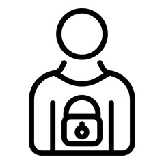 Poster - Secured personal information icon. Outline secured personal information vector icon for web design isolated on white background