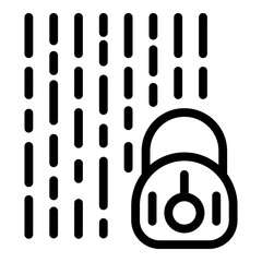 Poster - Secured personal files icon. Outline secured personal files vector icon for web design isolated on white background