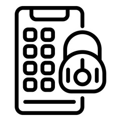 Poster - secured phone personal files icon. outline secured phone personal files vector icon for web design i
