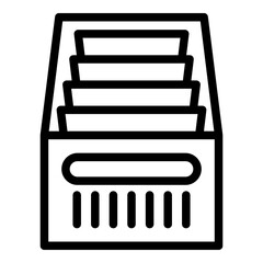 Poster - Folder drawer icon. Outline folder drawer vector icon for web design isolated on white background