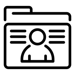 Poster - Secret personal data folder icon. Outline secret personal data folder vector icon for web design isolated on white background