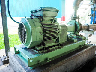 Pump and motor which popular to install with pipe in industrial such chemical, power plant, oil and gas.