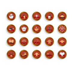 Sticker - set of christmas icons