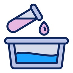 Poster - Water filter test tube drop icon. Outline water filter test tube drop vector icon for web design isolated on white background