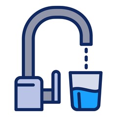 Poster - Water filter tap icon. Outline water filter tap vector icon for web design isolated on white background