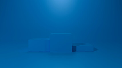 Wall Mural - Empty podium or pedestal display on white background with stand concept. Blank product shelf standing backdrop. 3D rendering