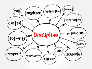  Discipline mind map, business concept for presentations and reports