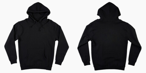 blank black male hoodie sweatshirt long sleeve with clipping path, mens hoody with hood for your des