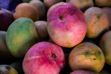 Fresh raw apple mango. This is tropical fruit in the supermarket.
