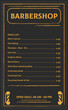 Barbershop design menu tamplate, price list