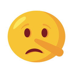 Sticker - sad emoji face with long nose flat style icon