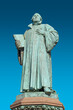 Statue of Martin Luther in Magdeburg downtown at blue sky, Germany, closeup, details, sunny day
