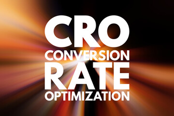 Poster - cro - conversion rate optimization acronym, business concept background