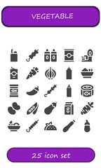 Wall Mural - Modern Simple Set of vegetable Vector filled Icons